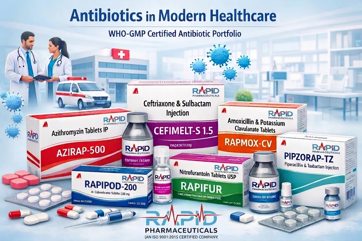 Antibiotics in Modern Healthcare: WHO-GMP Certified Antibiotic Portfolio by Rapid Pharmaceuticals