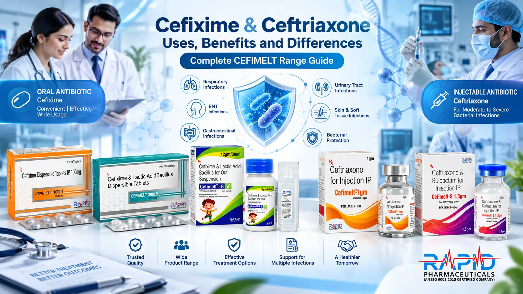 Cefixime and Ceftriaxone Uses, Benefits and Differences: Complete CEFIMELT Range Guide