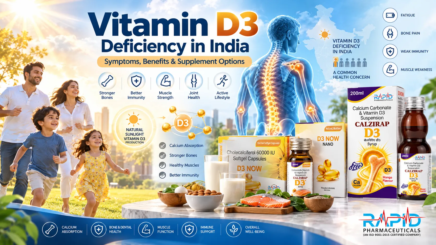 Vitamin D3 Deficiency in India: Symptoms, Benefits and Supplement Options