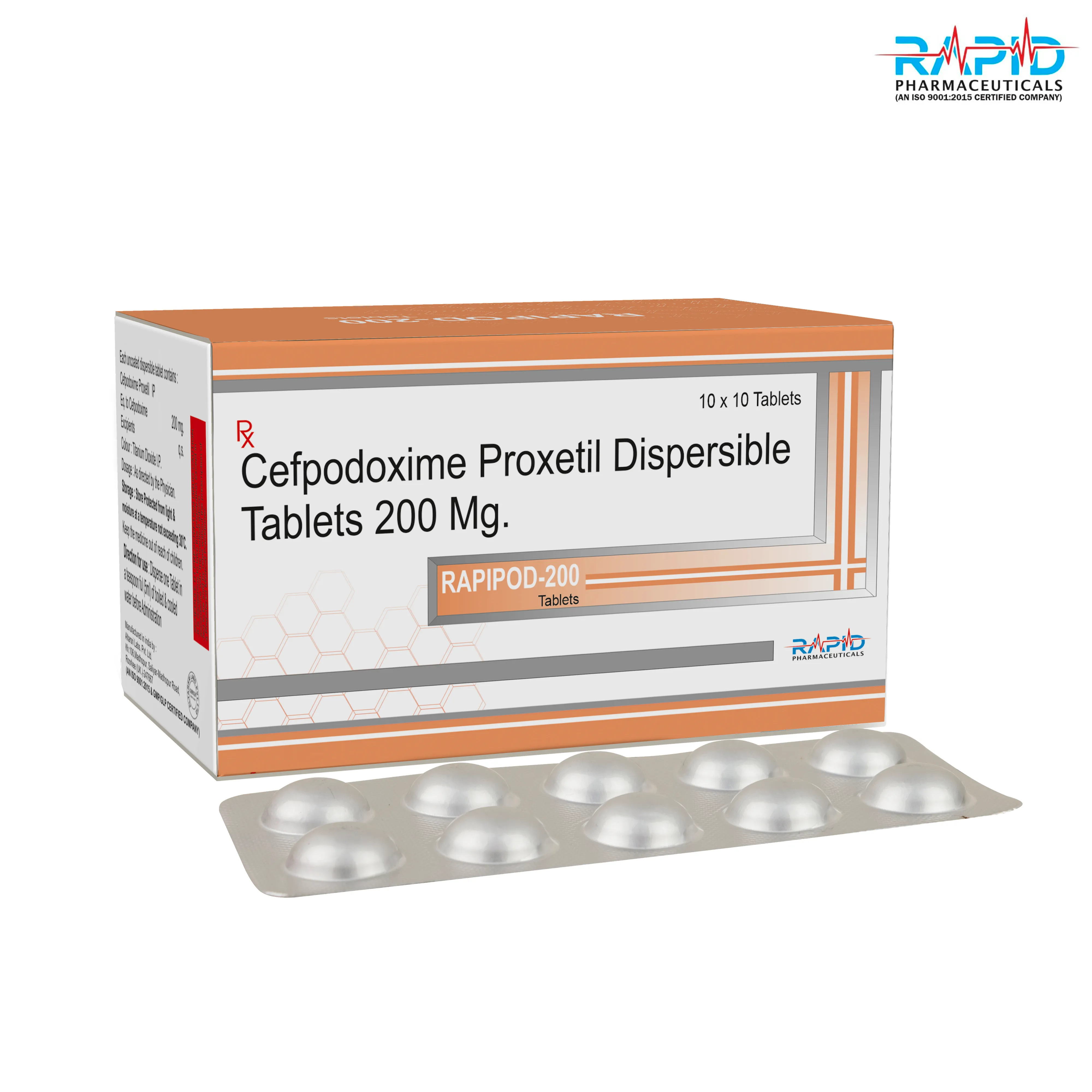 RAPIPOD-200 Cefpodoxime Antibiotic Tablet Cephalosporin