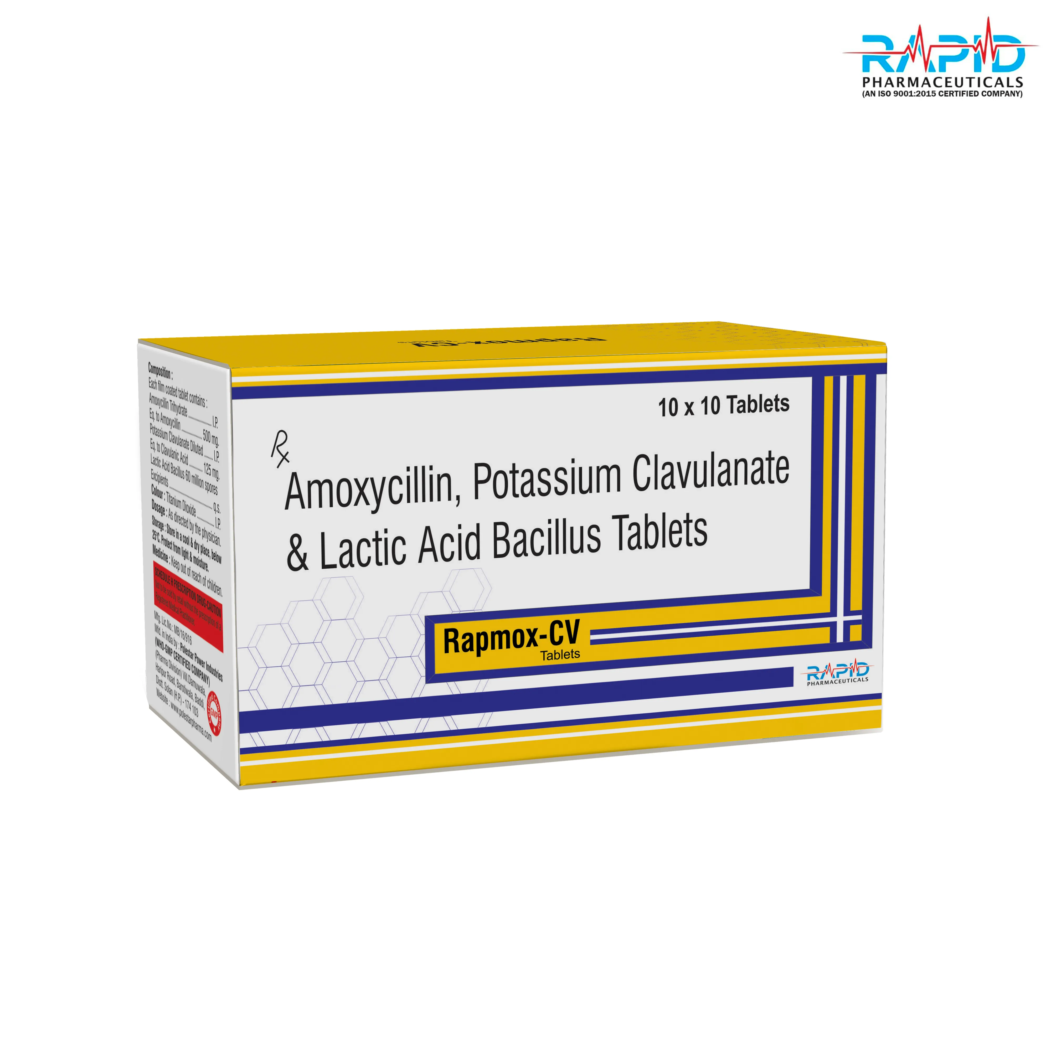 RAPMOX-CV Amoxicillin Clavulanic Acid Probiotics Antibiotic